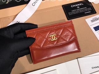 A84386 Y61477 0B798 シャネル カードケース スーパーコピー CHANEL 2018/19年 クルーズ コレクション エイジド カーフスキン & スムーズ カーフスキン カードケース 6色可選択 オレンジ