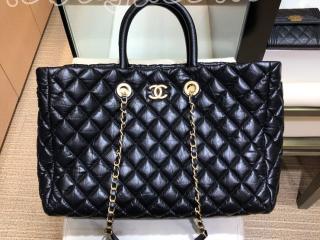 A93525 Y84050 94305 シャネル バッグ コピー CHANEL エイジド カーフスキン ラージ ショッピング バッグ レディース ショルダーバッグ ブラック