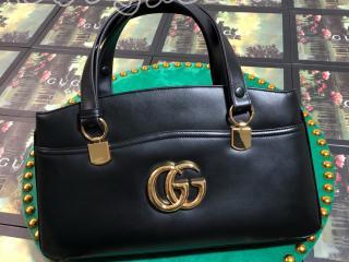 550130 0V10G 1000 グッチ アリー バッグ コピー GUCCI 〔Arli〕ラージトップハンドルバッグ レディース ハンドバッグ 4色可選択 ブラック レザー