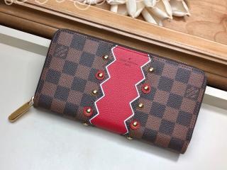 N60145 ルイヴィトン ダミエ・エベヌ 長財布 コピー 「LOUIS VUITTON」 ジッピー・ウォレット レディース ラウンドファスナー財布