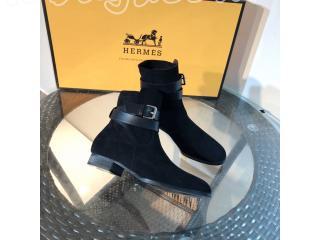 エルメス　Neo ankle boot　ネオ アンクルブーツHERMES スエード ストラップアンクルブーツ marine