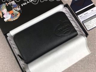 2ML317_2MB8_F0002 プラダ 長財布 スーパーコピー PRADA 「サフィアーノ」レザー ドキュメントホルダー ラウンドファスナー財布 ブラック