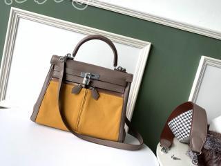 kelly32682 エルメス ケリー バッグ コピー HERMES Kelly Lakis 32 Swift革 ハンドバッグ レディース ショルダーバッグ 4色可選択