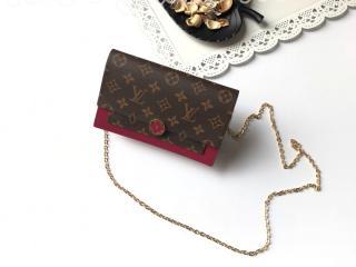 M67404 ルイヴィトン モノグラム 長財布 コピー 「LOUIS VUITTON」 ポルトフォイユ・フロール チェーン レディース 二つ折り財布 4色可選択 リ･ドヴァン