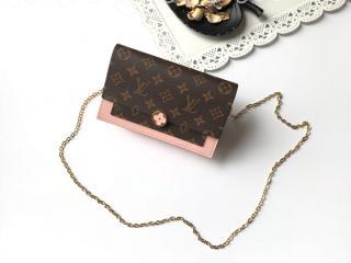 M67405 ルイヴィトン モノグラム 長財布 コピー 「LOUIS VUITTON」 ポルトフォイユ・フロール チェーン レディース 二つ折り財布 4色可選択 マグノリア