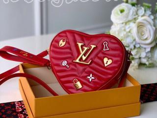 M52794 ルイヴィトン スムースカーフ バッグ コピー 「LOUIS VUITTON」 ルイ・ヴィトン ニューウェーブ ハート・バッグ レディース ハンドバッグ 2色可選択 エカルラート