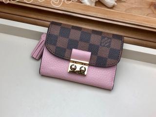 N60208 ルイヴィトン ダミエ･エベヌ 財布 スーパーコピー 「LOUIS VUITTON」 ポルトフォイユ･クロワゼット コンパクト レディース 三つ折り財布 2色可選択 マグノリア