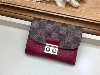 N60216 ルイヴィトン ダミエ･エベヌ 財布 コピー 「LOUIS VUITTON」 ポルトフォイユ･クロワゼット コンパクト レディース 三つ折り財布 2色可選択 リ･ドヴァン