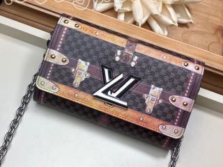 M63594 ルイヴィトン ダミエ 長財布 スーパーコピー 「LOUIS VUITTON」 ポルトフォイユ・ツイスト チェーン その他キャンバス レディース 二つ折り財布