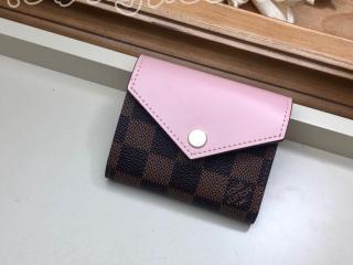 N60167 ルイヴィトン ダミエ・エベヌ 財布 コピー 「LOUIS VUITTON」 ポルトフォイユ・ゾエ ヴィトン レディース 三つ折り財布 2色可選択 ローズ・バレリーヌ