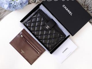 A81902 Y01480 C3906 シャネル 長財布 コピー CHANEL ラムスキン クラシック ポーチ ブラック ゴールド金具/シルバー金具