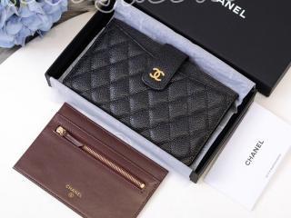 A81902 Y33352 C3906 シャネル 長財布 スーパーコピー CHANEL グレインド カーフスキン クラシック ポーチ ブラック ゴールド金具/シルバー金具