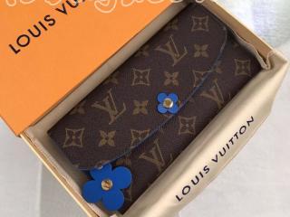 M63895 ルイヴィトン モノグラム 長財布 コピー 「LOUIS VUITTON」 ポルトフォイユ・エミリー レディース 二つ折り財布 ブルージーン