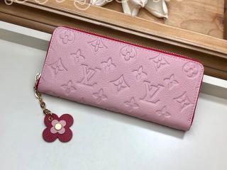 M64161 ルイヴィトン モノグラム・アンプラント 長財布 コピー 「LOUIS VUITTON」 ポルトフォイユ･クレマンス レディース ラウンドファスナー財布 2色可選択 ローズプードル