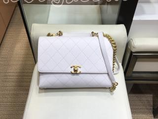 AS0305 B00170 10601 シャネル バッグ スーパーコピー CHANEL グレインド カーフスキン フラップ バッグ レディース ショルダーバッグ 3色可選択 ホワイト