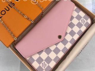 N60235 ルイヴィトン ダミエ・アズール 財布 コピー 「LOUIS VUITTON」 ポシェット・フェリシー GM レディース チェーン 二つ折り財布