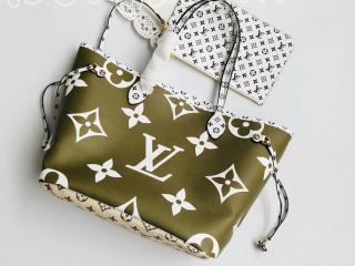 M44568 ルイヴィトン モノグラム バッグ スーパーコピー 「LOUIS VUITTON」 ネヴァーフル MM トートバッグ レディース ショルダーバッグ 3色可選択 カーキ