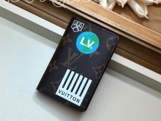 M67818 ルイヴィトン モノグラム 財布 スーパーコピー 「LOUIS VUITTON」 オーガナイザー・ドゥ ポッシュ メンズ 二つ折り財布 2色可選択 マロン