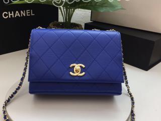 AS0645 B00445 5B645 シャネル バッグ スーパーコピー CHANEL 19SS カーフスキン フラップ バッグ レディース ショルダーバッグ 3色可選択 ブルー