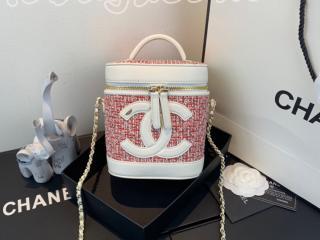 AS0323 B00176 N0698 シャネル バッグ スーパーコピー CHANEL 19SS ツイード & ラムスキン ヴァニティー ケース ショルダーバッグ 2色可選択 レッド、エクリュ、ネイビーブルー & ホワイト