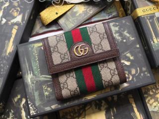 523173 96IWG 8745 グッチ 財布 スーパーコピー GUCCI 〔オフィディア〕GG フレンチフラップウォレット レディース 三つ折り財布