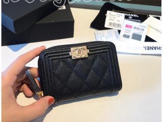 A81467 Y83621 P0151 ボーイ シャネル 財布 コピー BOY CHANEL ジップ カードケース グレインド カーフスキン レディース ラウンドファスナー財布 9色可選択