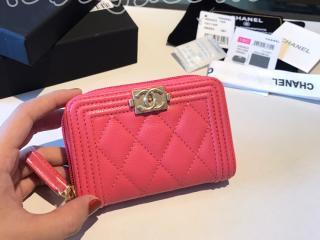 A81467 Y83621 P0154 ボーイ シャネル 財布 スーパーコピー BOY CHANEL ジップ カードケース グレインド カーフスキン レディース ラウンドファスナー財布 9色可選択