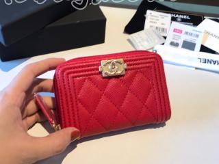 A81467 Y83621 P0156 ボーイ シャネル 財布 スーパーコピー BOY CHANEL ジップ カードケース グレインド カーフスキン レディース ラウンドファスナー財布 9色可選択