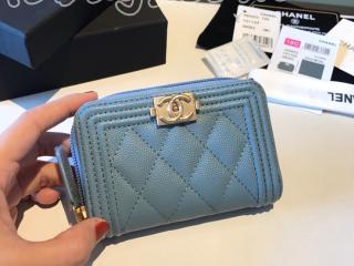 A81467 Y83621 P0158 ボーイ シャネル 財布 スーパーコピー BOY CHANEL ジップ カードケース グレインド カーフスキン レディース ラウンドファスナー財布 9色可選択