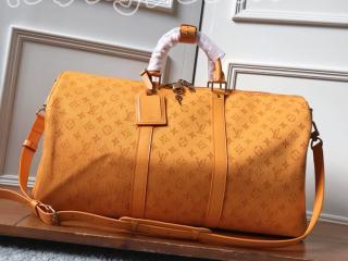 M44644 ルイヴィトン モノグラム・デニム バッグ コピー 「LOUIS VUITTON」 キーポル・バンドリエール 50 メンズ ボストンバッグ オークル