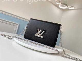 M68560 ルイヴィトン エピ 財布 コピー 「LOUIS VUITTON」 ポルトフォイユ・ツイスト ベルト レディース 二つ折り財布 2色可選択 ノワール