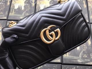 グッチ GGマーモント バッグ スーパーコピー GUCCI GG Marmont キルティングレザー チェーンショルダーバッグ 8色可選択 ブラック ‎443497 DTDID 1000