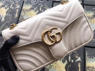 グッチ GGマーモント バッグ コピー GUCCI GG Marmont キルティングレザー チェーンショルダーバッグ 8色可選択 ホワイト ‎443497 DRW3T 9022