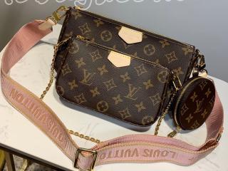 M44840 ルイヴィトン モノグラム バッグ コピー 「LOUIS VUITTON」 ミュルティ・ポシェット・アクセソワール レディース ショルダーバッグ 2色可選択 ローズクレール