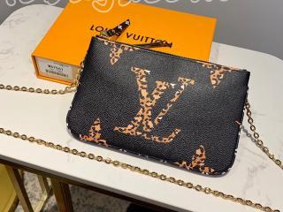 M67874 ルイヴィトン ジャイアント・モノグラム 財布 スーパーコピー 「LOUIS VUITTON」 ポシェット・ドゥーブル ジップ レディース ショルダーバッグ