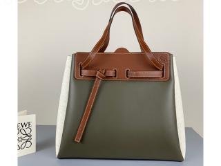 329.53.Z23-1 ロエベ バッグ スーパーコピー LOEWE Lazo Shopper khaki green/natural ハンドバッグ レディース ショルダーバッグ 2色可選択