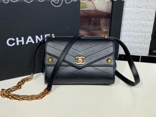 AS0070-1 シャネル バッグ コピー CHANEL 20cm レディース ショルダーバッグ カーフ ゴールド金具 3色可選択 ブラック