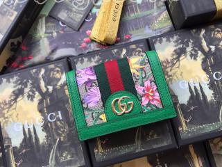 523155 92YBE 8709 グッチ 財布 コピー GUCCI 〔オフィディア〕オンライン限定 GGフローラ カードケース ウォレット レディース 二つ折り財布