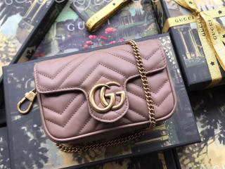 476433 DSVRT 5729 グッチ バッグ スーパーコピー GUCCI 〔GGマーモント〕キルティングレザー スーパーミニバッグ レディース ショルダーバッグ