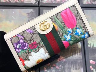 523154 92YBC 9759 グッチ 長財布 コピー GUCCI 〔オフィディア〕GGフローラ ジップアラウンドウォレット レディース ラウンドファスナー財布