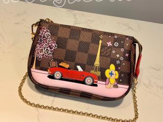 N60259 ルイヴィトン ダミエ・エベヌ 財布 コピー 「LOUIS VUITTON」 ミニ・ポシェット・アクセソワール レディース ラウンドファスナー財布