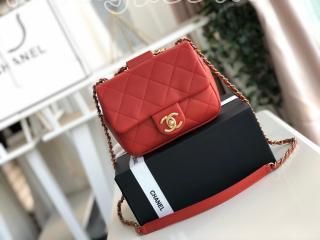 AS1357 B01917 シャネル バッグ スーパーコピー CHANEL 20新作 ラムスキン スモール フラップ バッグ レディース ショルダーバッグ 3色可選択 レッド