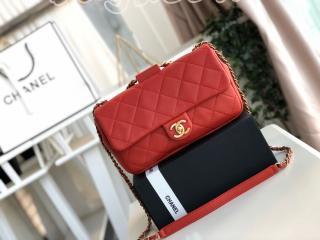 AS1358 B01917 シャネル バッグ コピー CHANEL 20新作 ラムスキン フラップ バッグ レディース ショルダーバッグ 3色可選択 レッド