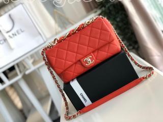 AS1353 B01914 N0896 シャネル バッグ スーパーコピー CHANEL 20新作 ラムスキン & レジン フラップ バッグ レディース ショルダーバッグ 5色可選択 レッド