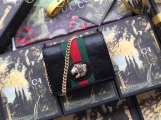 573790 0OLHX 8389 グッチ 財布 コピー GUCCI 〔ラジャ〕チェーン付き カードケース（コインケース＆紙幣入れ付き） レディース 二つ折り財布 2色可選択 ブラック