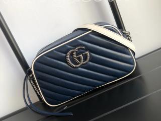 447632 0OLFN 4186 グッチ バッグ コピー GUCCI 〔GGマーモント〕キルティング レディース ショルダーバッグ ブルー