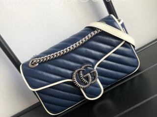 443497 0OLFN 4186 グッチ バッグ コピー GUCCI 〔GGマーモント〕スモール レディース ショルダーバッグ ブルー