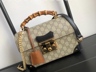 603221 9U8YG 9861 グッチ バッグ スーパーコピー GUCCI 〔パドロック〕GG スモール バンブー レディース ショルダーバッグ