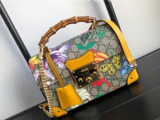 603221 HV8GC 9782 グッチ バッグ コピー GUCCI 〔パドロック〕GG スモール バンブー レディース ショルダーバッグ