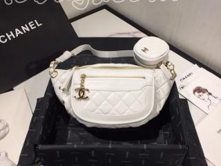 AS1077 B01401 10601 シャネル バッグ スーパーコピー CHANEL ウエスト バッグ & コインパース エイジド カーフスキン レディース バッグ 2色可選択 ホワイト